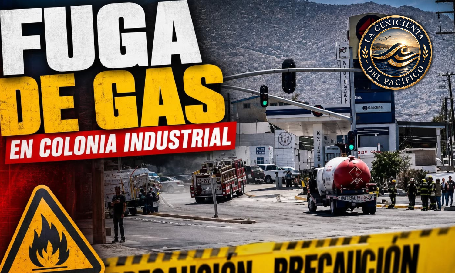 Fuga de gas frente a plaza sendero, en la colonia industrial, martes 7 de julio del 2026